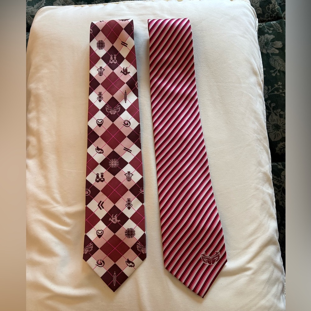 Ford Warriors In Pink Patterned Ties in 100% Silk - Bundle of Two
